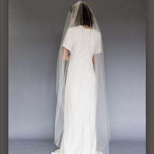 Melinda Rose Floor Length Veil - White